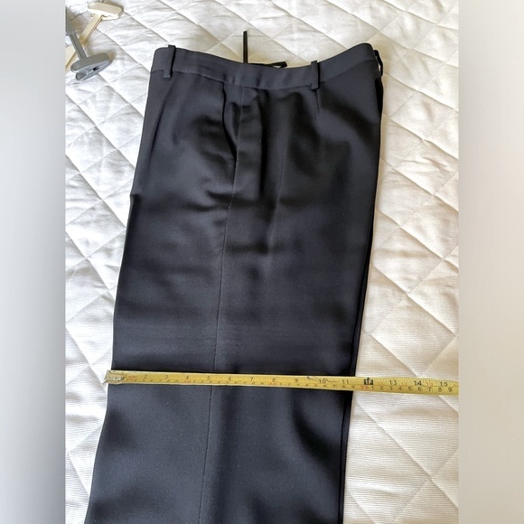 Ralph Lauren black 100% wool dress pants front zipper side pockets US 14 - Picture 13 of 15